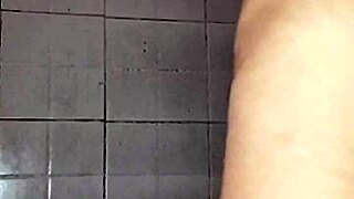 beautiful latina housewife flashes her natural tits and panties in bathroom then sends steamy video to shop owner