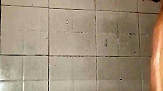 beautiful latina housewife flashes her natural tits and panties in bathroom then sends steamy video to shop owner