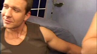 blonde babe shares licks and rides in steamy ffm threesome cumfest