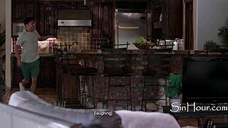 Cory Chase Mommy Sits on Stepson's Hard Lap Bulge