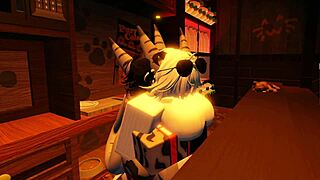 shark girl gets wild solo in roblox, just her and that furry fun