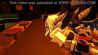 shark girl gets wild solo in roblox, just her and that furry fun