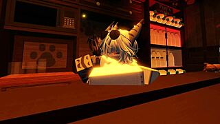 shark girl gets wild solo in roblox, just her and that furry fun