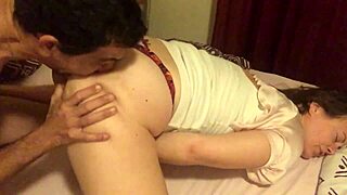 Sexy European Milf Pounded In White Cotton Dress Floral Panties Lingerie Stockings