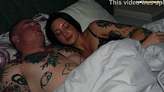 While hubby sleeps young wife cheats fucking step daddy next to newlyweds part 1