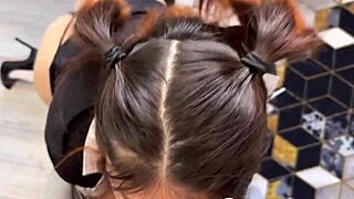 babysitter's friend kneels pov face fucked pretty tits socks