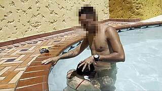 hey petite skinny teen so horny agrees to standup fuck by pool with stranger doggystyle public quickie