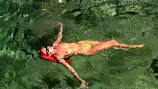 yellow trunks tease in blue water splashes 🌊👀