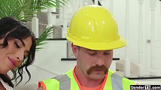 shemale bareback fucks wife pussy deep ensuring no trace left behind