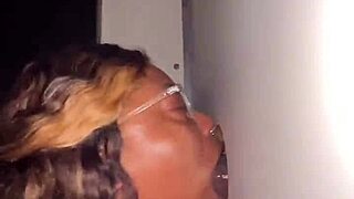 Ebony BBW Gulps Stranger's BBC at Gloryhole