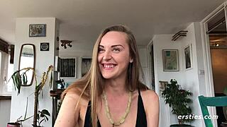 sarah's perky tits tease while she fingers nude on piano