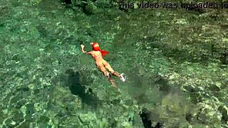 yellow trunks tease in blue water splashes 🌊👀