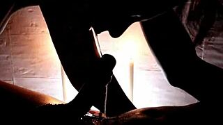 european wife gives romantic candlelit deepthroat at squirting party