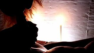 european wife gives romantic candlelit deepthroat at squirting party