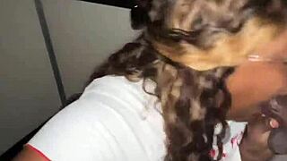 Ebony BBW Gulps Stranger's BBC at Gloryhole