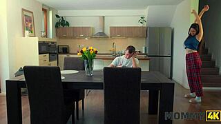 Mommy wonders which kitchen flavor tempts her boy more sweetly