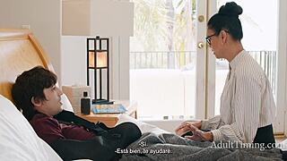 dana vespoli the milf teacher rides her hurt student ricky spanish cowgirl style for painful release.