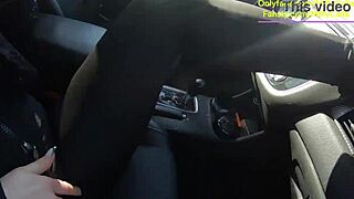 damn tight leather pants no panties... wet surprise in my car then steamy outdoor blowjob 😏 rough forest fuck incoming 🔥