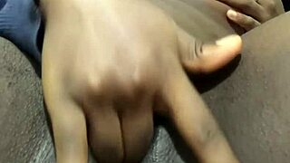 Seductive Black Girl Teases Her Hairy Pussy Solo