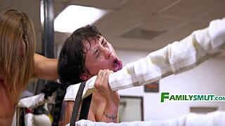 boxer beca barbie earns rough family threesome respect with spit