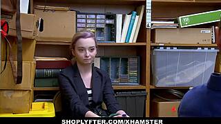 shoplifting teen 18+ deepthroats monster cock security guard pussy fucks to escape jail time