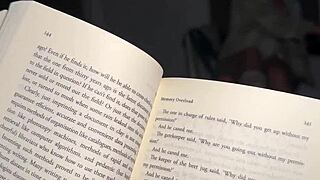 Stepsister's Booty Teases While Reading, Close-Up Wet Pussy Rub Turns Seductive