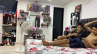 watching movies with stepbro scares me, but his hard fuck calms it!!