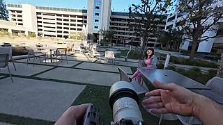 hot girl with huge tits bends over tricked into fucking massive cock cum covered