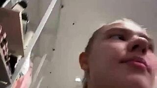 crazy blonde teen fingers big natural tits pussy outdoors on webcam, public orgasm dildo frenzy