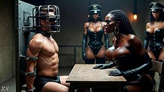 in the brutal femdom prison, she teases before harsh punishment unfolds