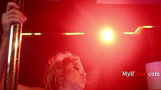 Stripper milfs lap dance contest rips clothes nightclub. Petite girls parody mylflove group kissing game.