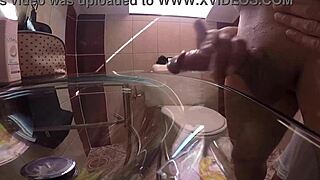 Handjob from Behind in Bathroom Dual Camera View