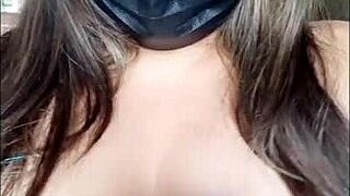 my hot latina stepsis whore with big natural tits touches herself shamelessly on cam