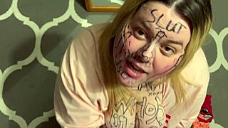 Chubby emo latina begs for rough face fuck and cum