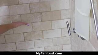 Tiny Taylor bent over riding monster black cock doggystyle in garage