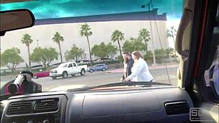 give road head on las vegas boulevard to big cock while cars zoom by!