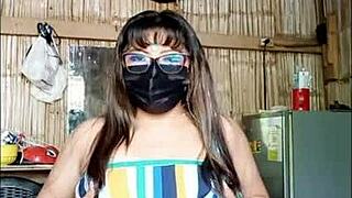 my hot latina stepsis whore with big natural tits touches herself shamelessly on cam