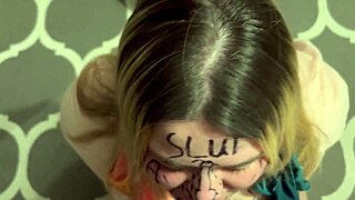 Chubby emo latina begs for rough face fuck and cum