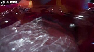 Curvy babe in bra panties gets underwater titjob cum in soaked underwear