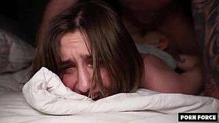 Broke street musician trades melodies for submissive moans in college dorm quickie.