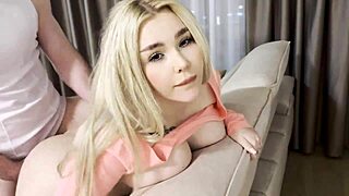 i melt as blonde cleaning lady in leggings takes creampie deep in pussy