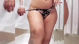 BbW Amateur Strips Lingerie Rips Clothes For Pov Homemade Anal Dildo Toy Masturbation