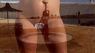 Wanna see me flash my bare pussy on crowded beach?