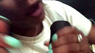 EBONY SLUT SUCKS HUGE COCK IN PUBLIC CAR BLOWJOB