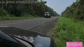 what would you do seeing this cute blonde bubble butt get fucked doggystyle on highway side? 🚗💦