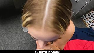 teen shoplifter bent over for guard's huge cock or jail? 😈🍆