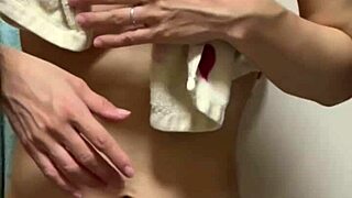 Beautiful busty bride shows nude tits nipples pre-sex