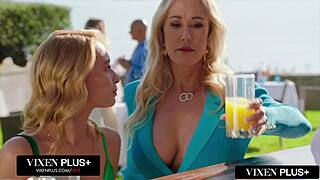 at the vixen hotel milf brandi love handles two huge bbc in interracial mmf with deepthroat and creampie