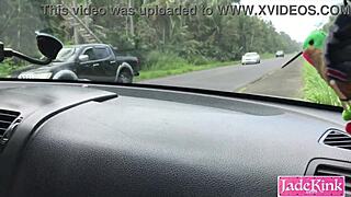 what would you do seeing this cute blonde bubble butt get fucked doggystyle on highway side? 🚗💦