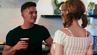 izzy wilde flashes shenis to trevor brooks sparking bedroom trans fuck action